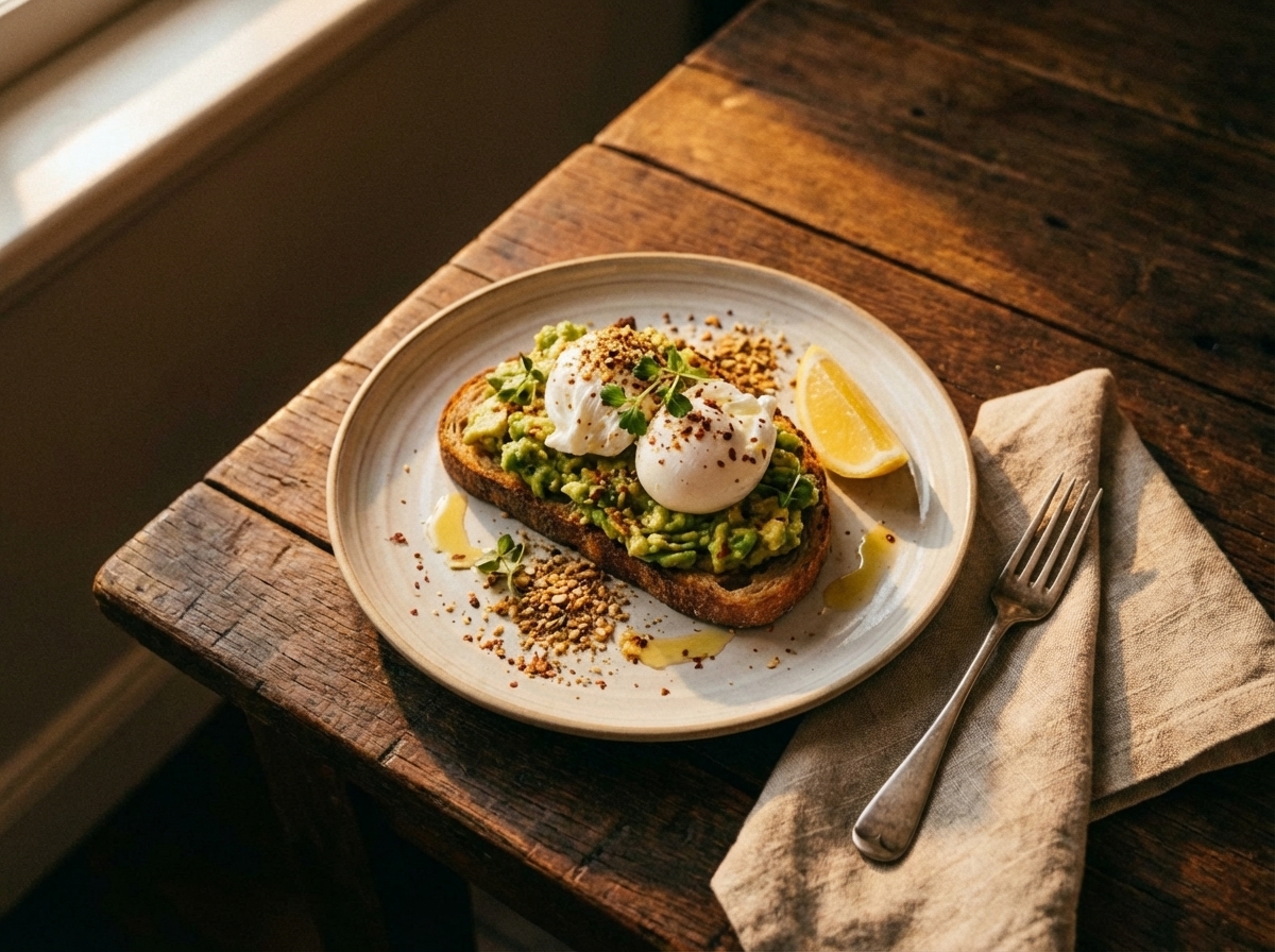 Smashed avocado on sourdough